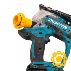 Magnetic dust extractor tool port adapter for Makita biscuit joiners and drywall jigsaws, part of the HoseJoy magnetic hose connector system