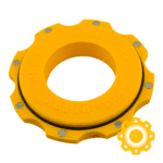 Magnetic dust collector size-down adapter for connecting 4" and 2-1/2" vacuum hoses.