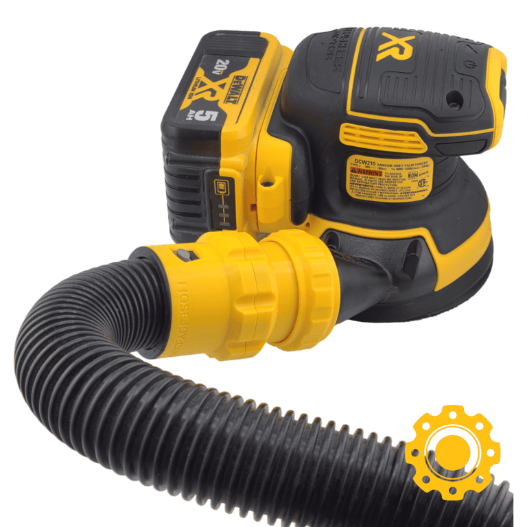 Magnetic dust adapter for DeWalt AirLock tool ports, ensuring secure fit and efficient dust collecti.