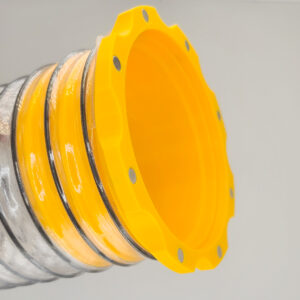 Magnetic 4 inch flex hose adapter female for connecting dust collection hoses to tools